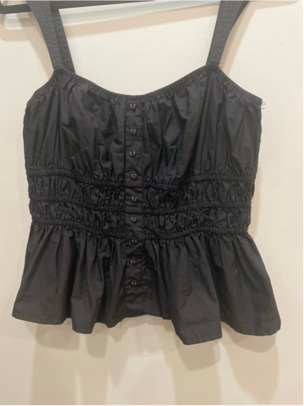 Moon River Black Corset Milkmaid Tank Top L Button Front Dark Fairy Romantic - Picture 3 of 7